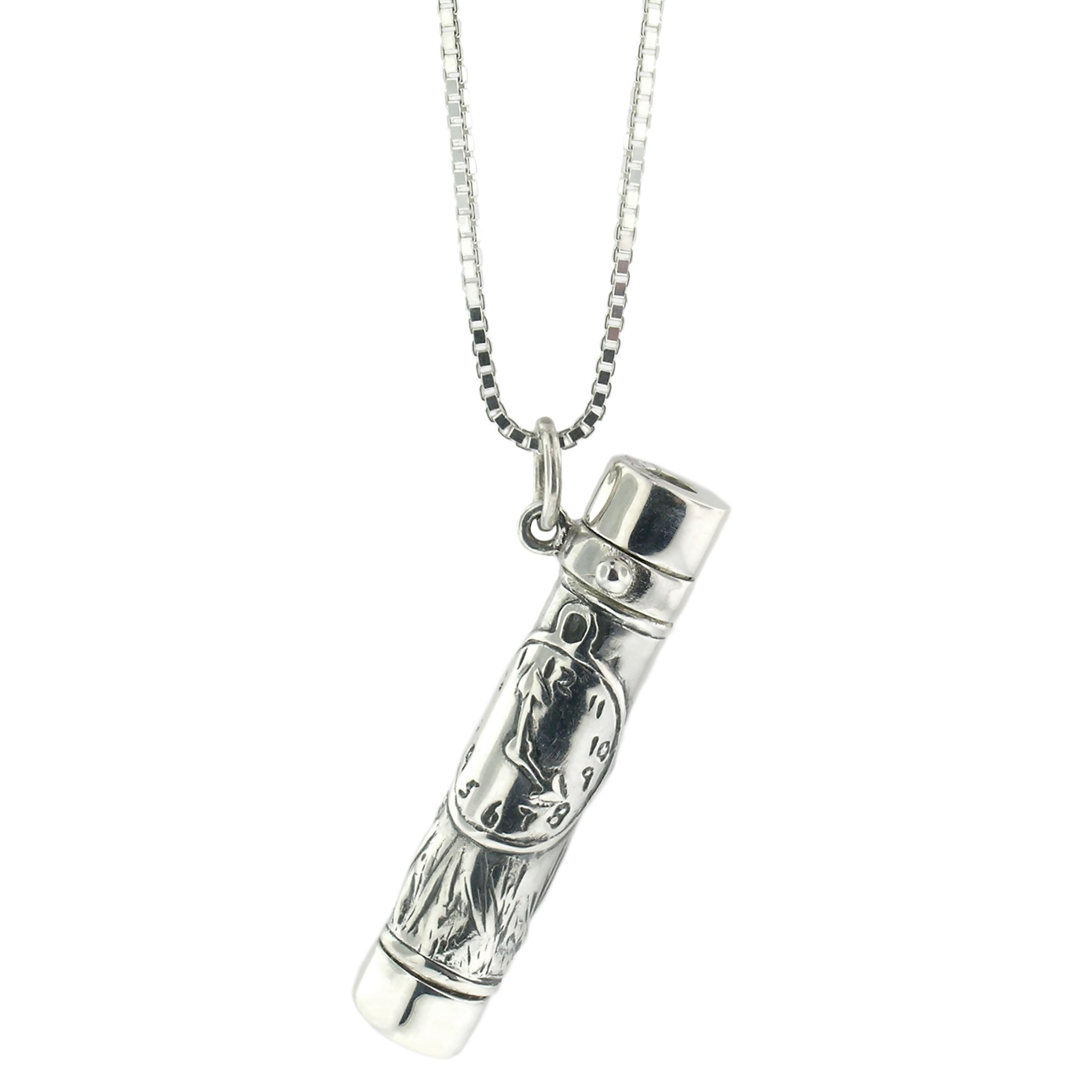 This kaleidoscope necklace features a rabbit and a clock, in a definite nod to the White Rabbit of 
