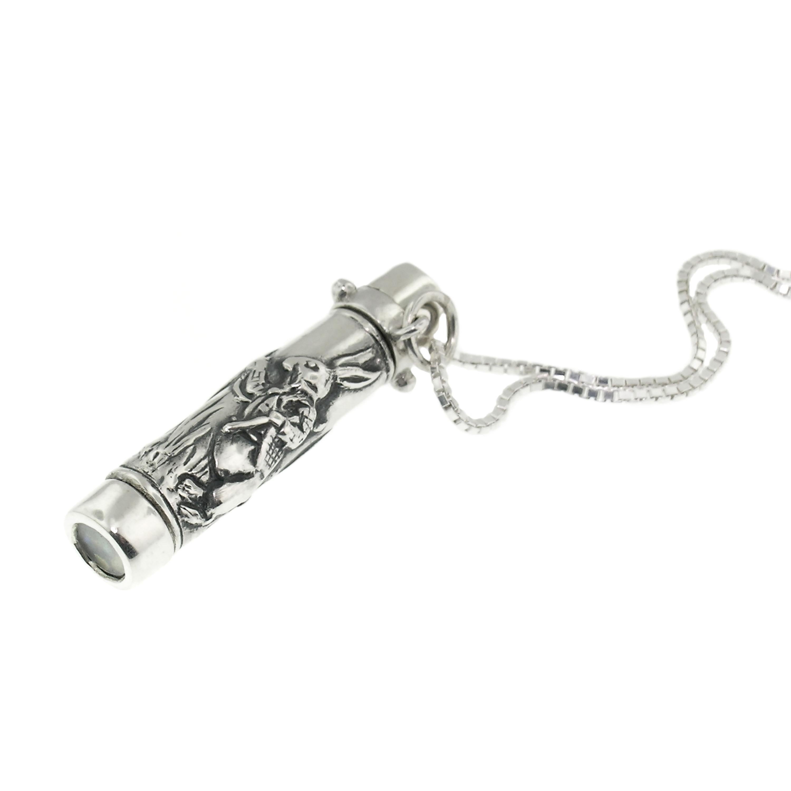 Contemporain Collier Kaléidoscope Lapin Blanc
