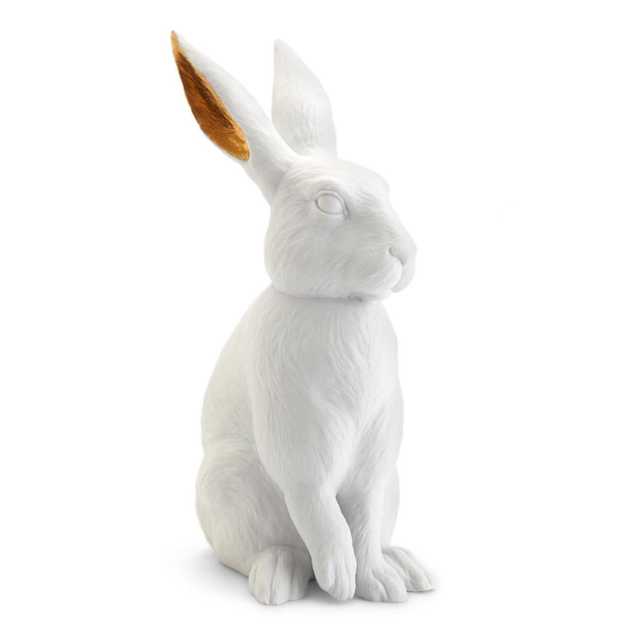 Sculpture white rabbit in porcelain
and with 24-karat golded ears.