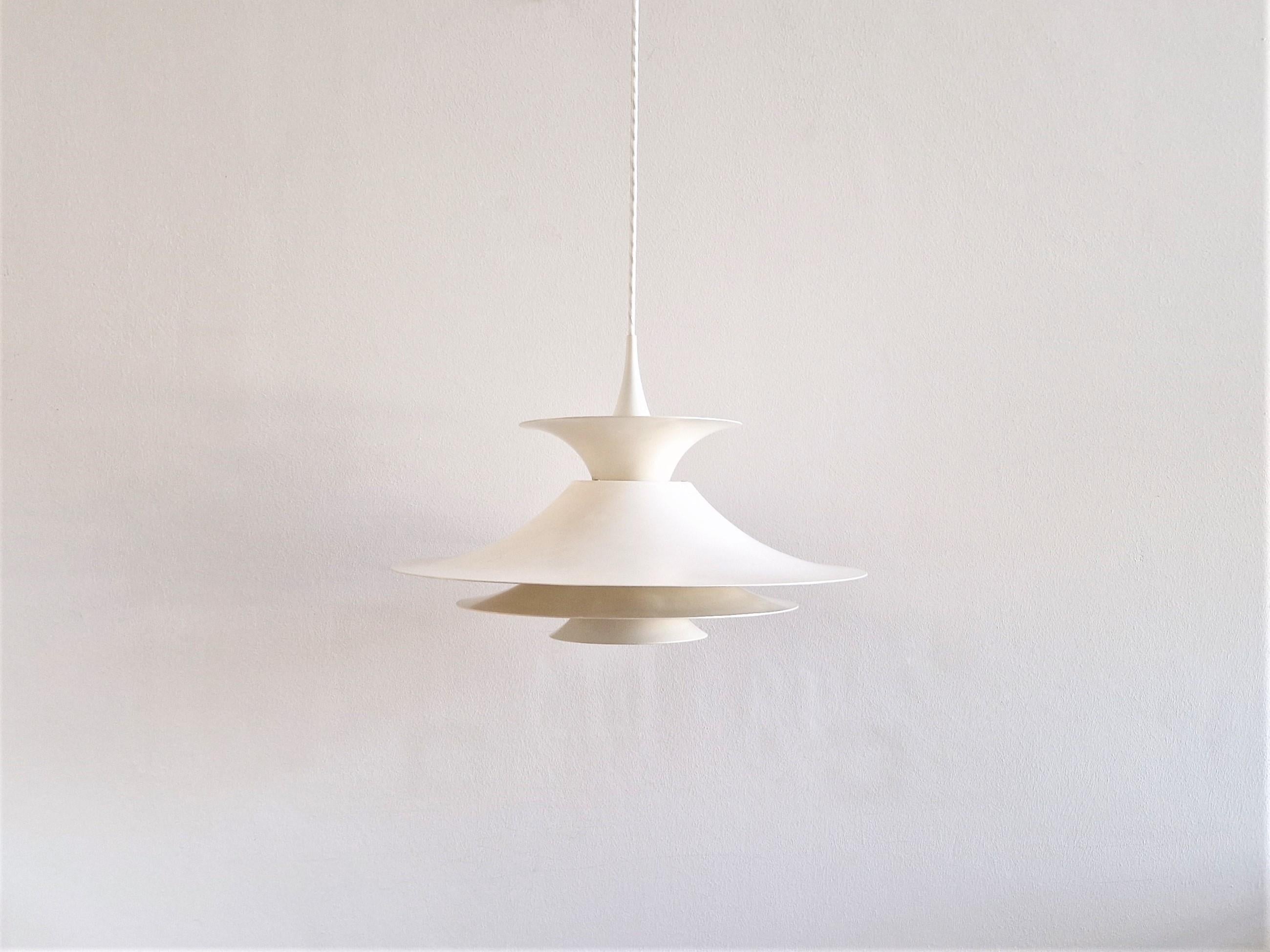 White 'Radius i' Pendant Lamp by Erik Balslev for Fog & Mørup, Denmark 1970's 1