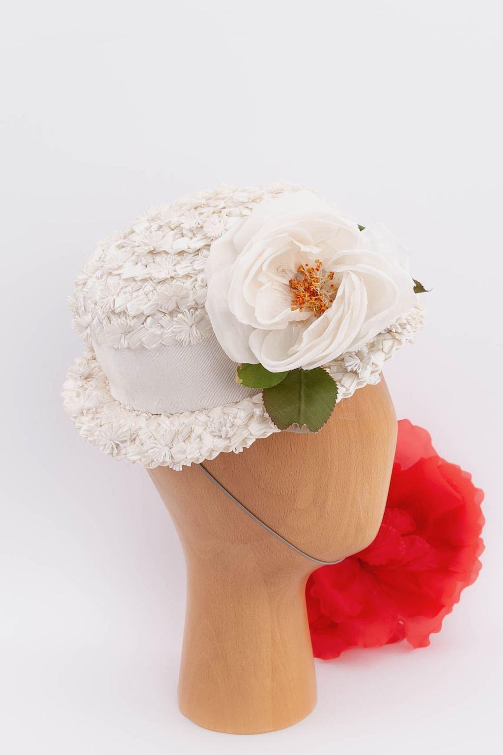 Bianco Cappello di rafia bianco in vendita