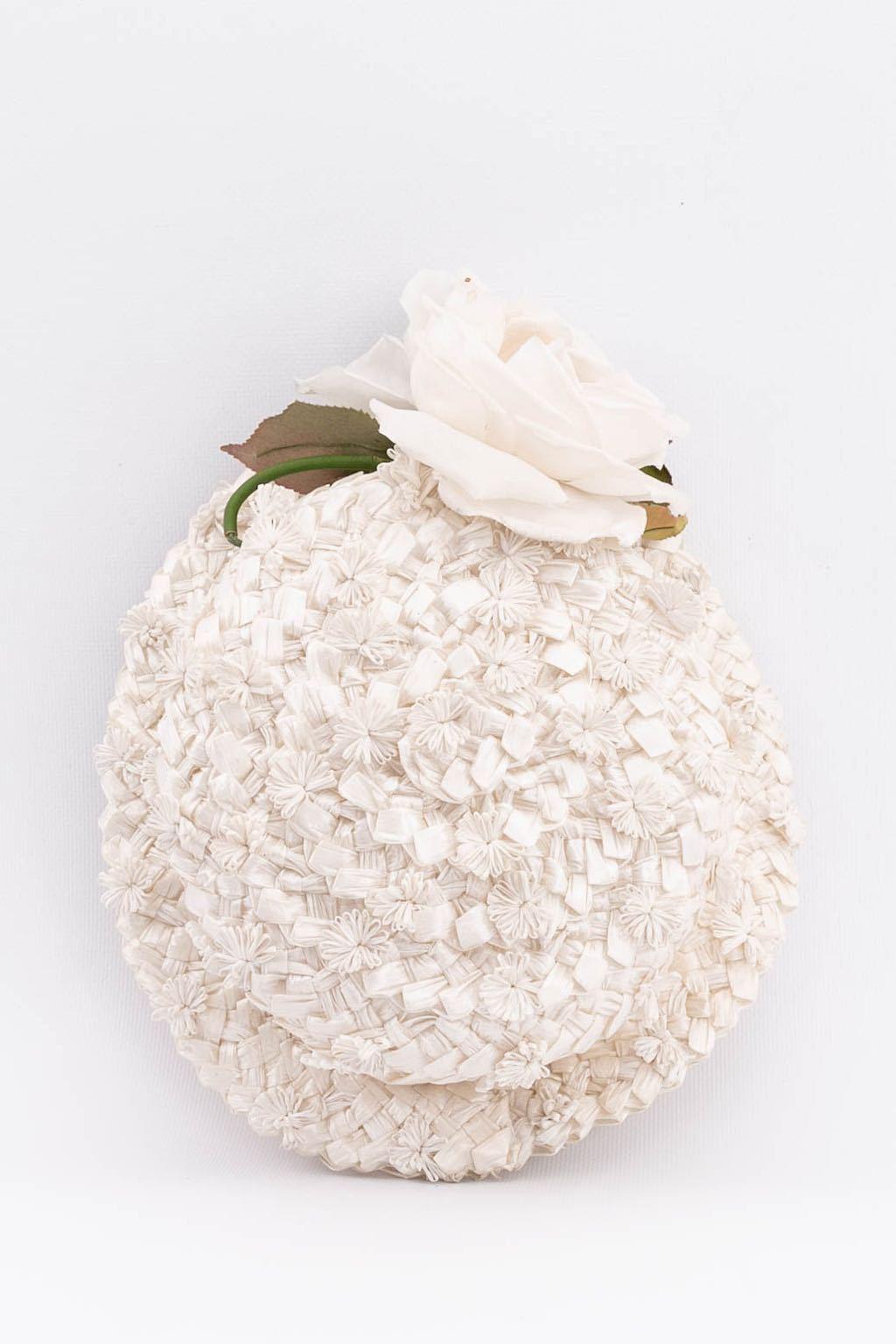Donna Cappello di rafia bianco in vendita