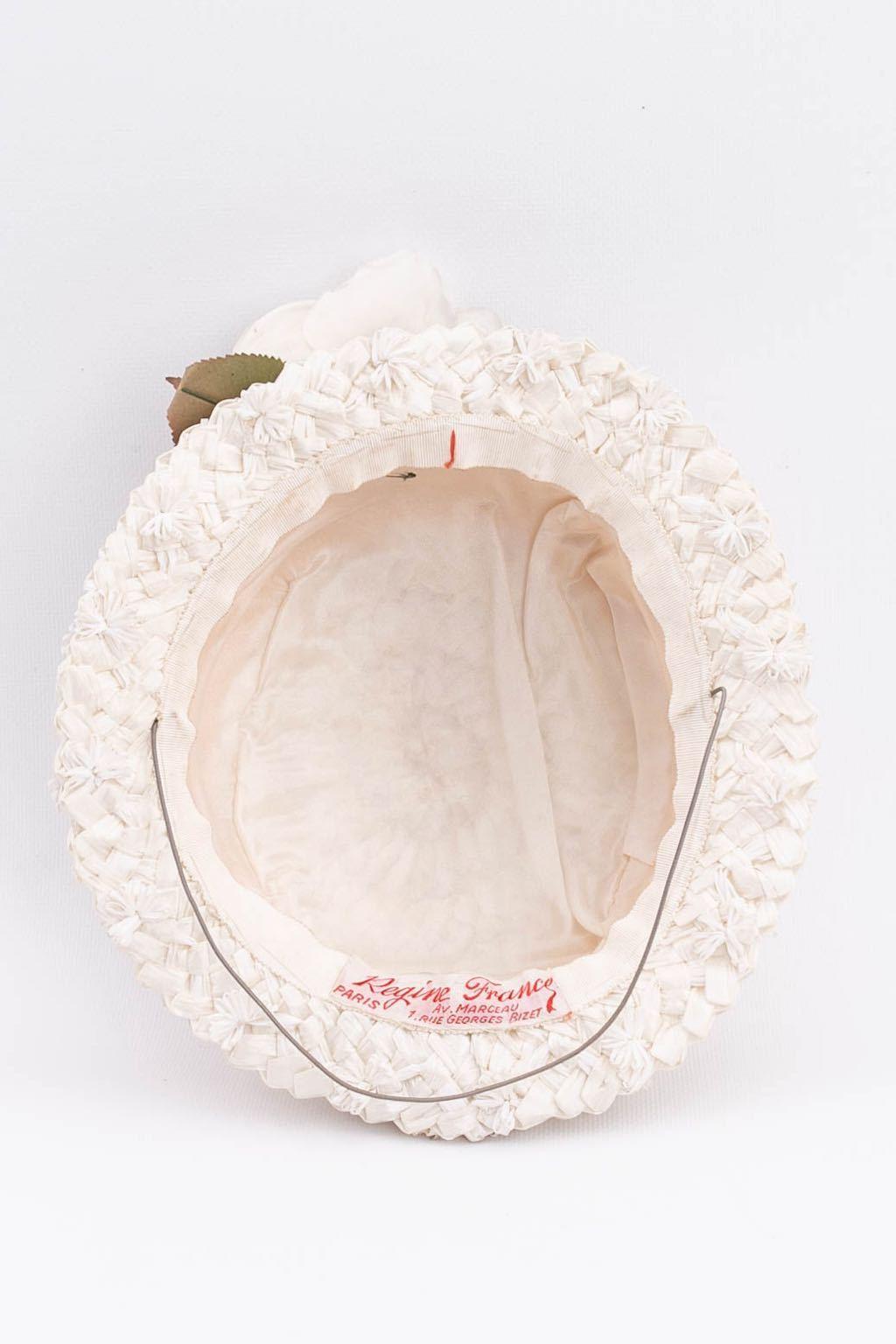 Cappello di rafia bianco in vendita 2
