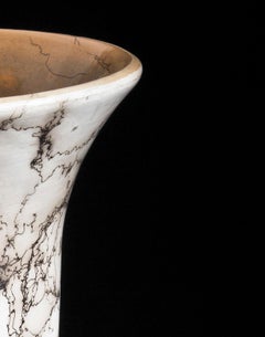 White Raku Cylindrical Vase from Sta. María Atzompa, Oaxaca