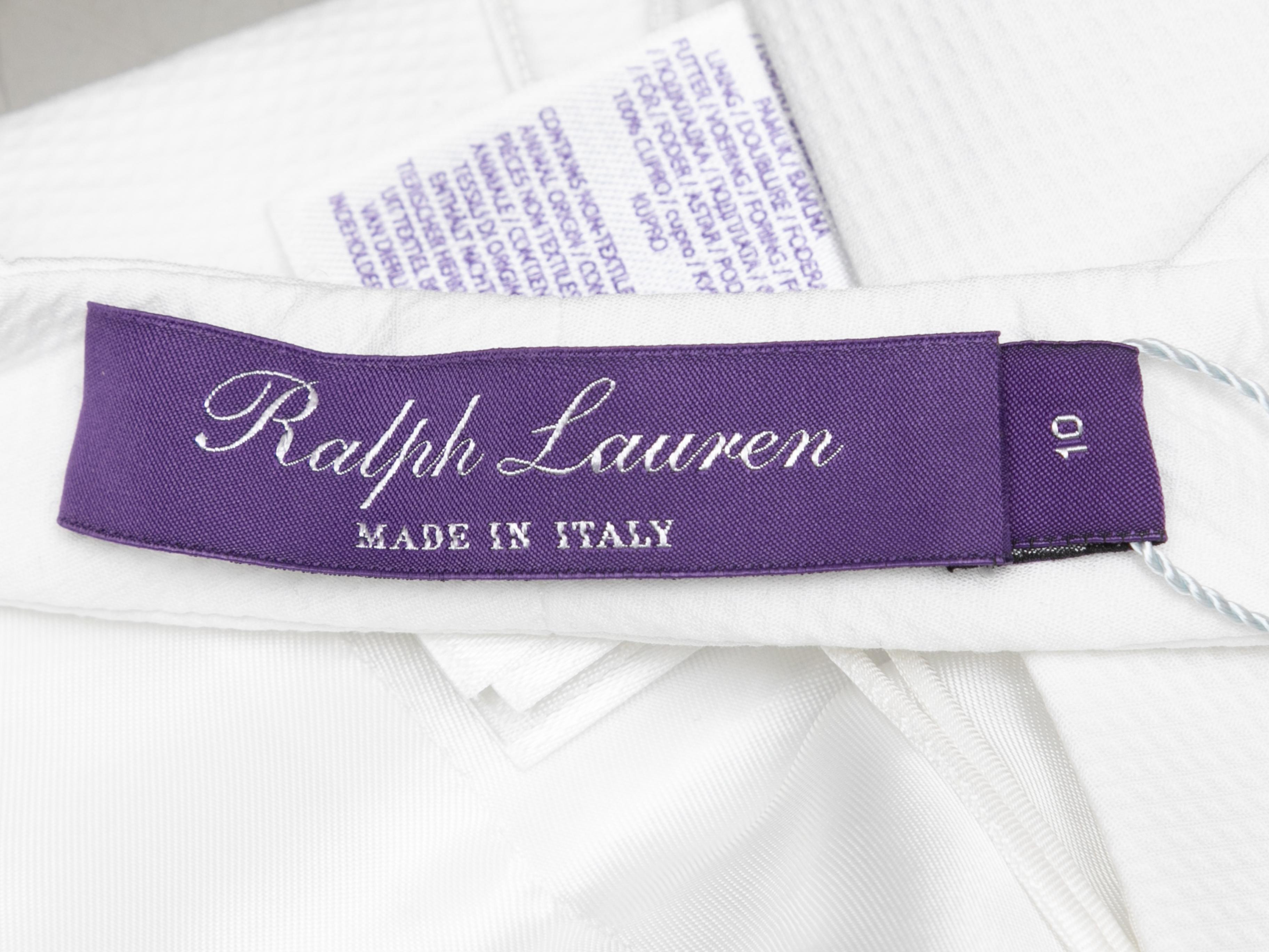 White Ralph Lauren Purple Label Cadie Halter Vest Size US 10 In Good Condition In New York, NY