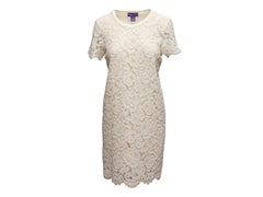 White Ralph Lauren Purple Label Lace Dress Size US M