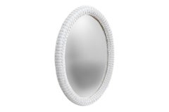White Rattan Oval ‘Daisy’ Wall Mirror