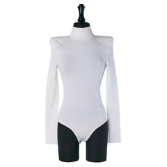 Body en jersey de rayonne blanc ALEXANDRE VAUTHIER COUTURE