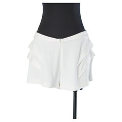 White rayon short with topstitching Thierry Mugler Maille 