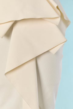 White rayon skirt with ruffle ALEXANDRE VAUTHIER COUTURE