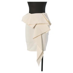 Jupe en rayonne blanche à volants Alexandre Vauthier COUTURE