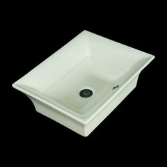 White Rectangle Porcelain Pedestal Countertop Sink