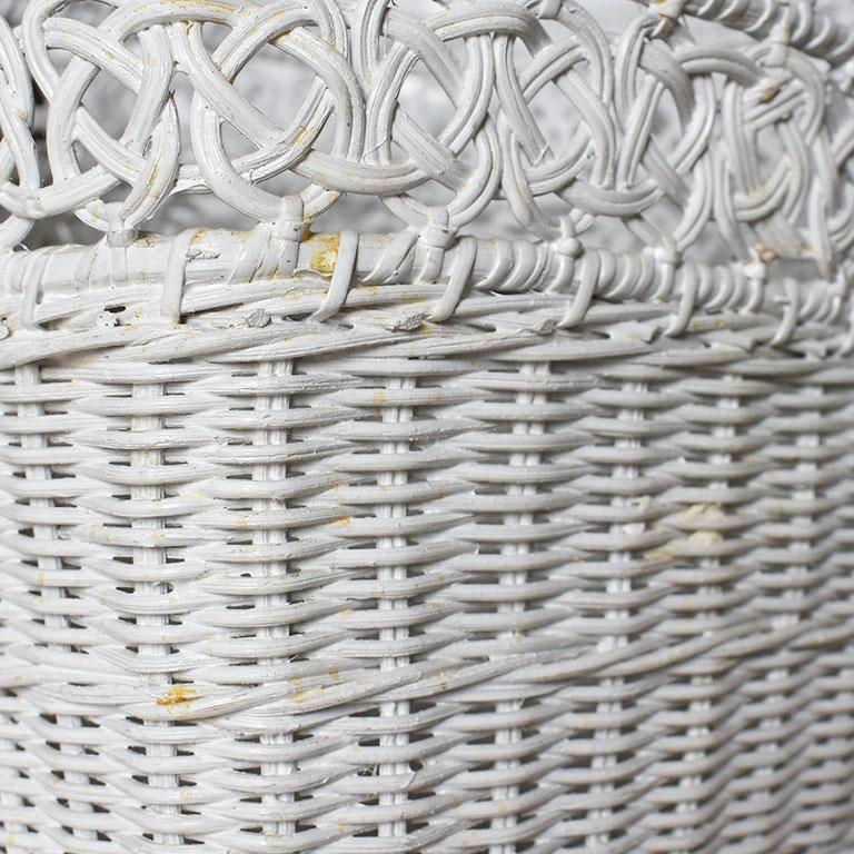 white wicker waste basket