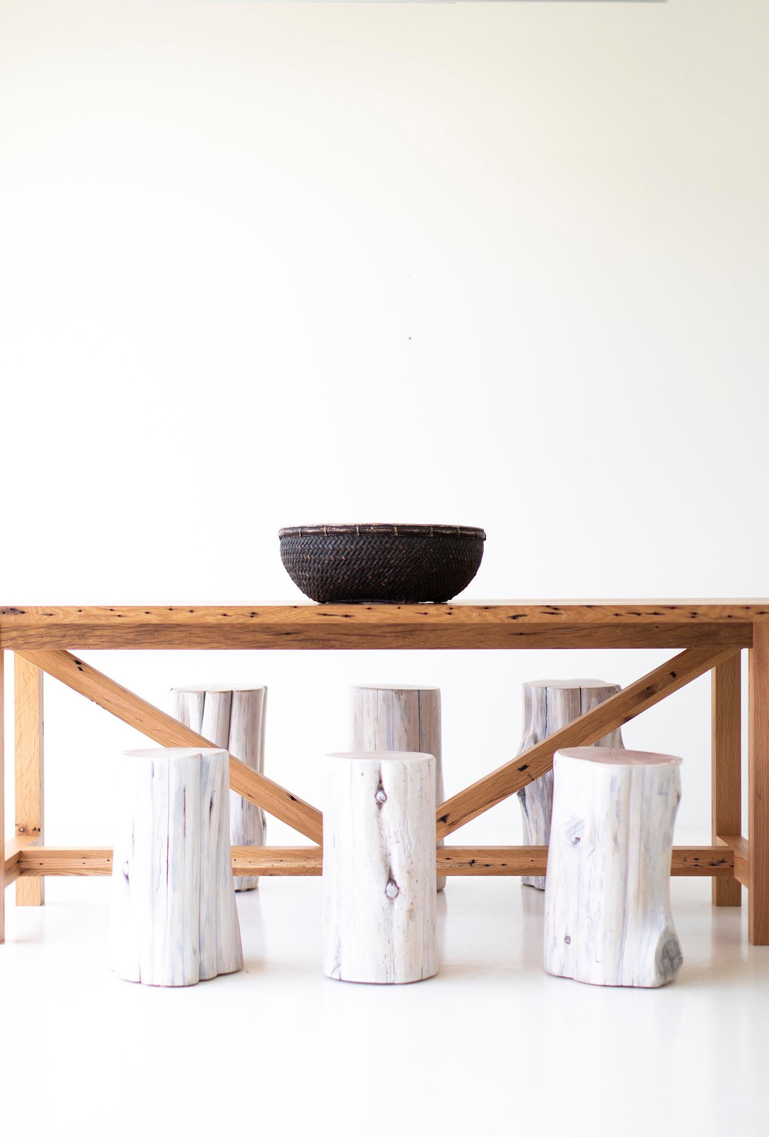 Modern White Red Cedar Stump Table For Sale