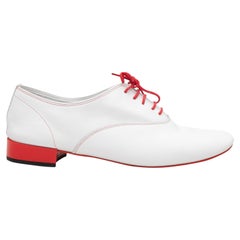 White & Red Repetto Zizi Leather Oxfords