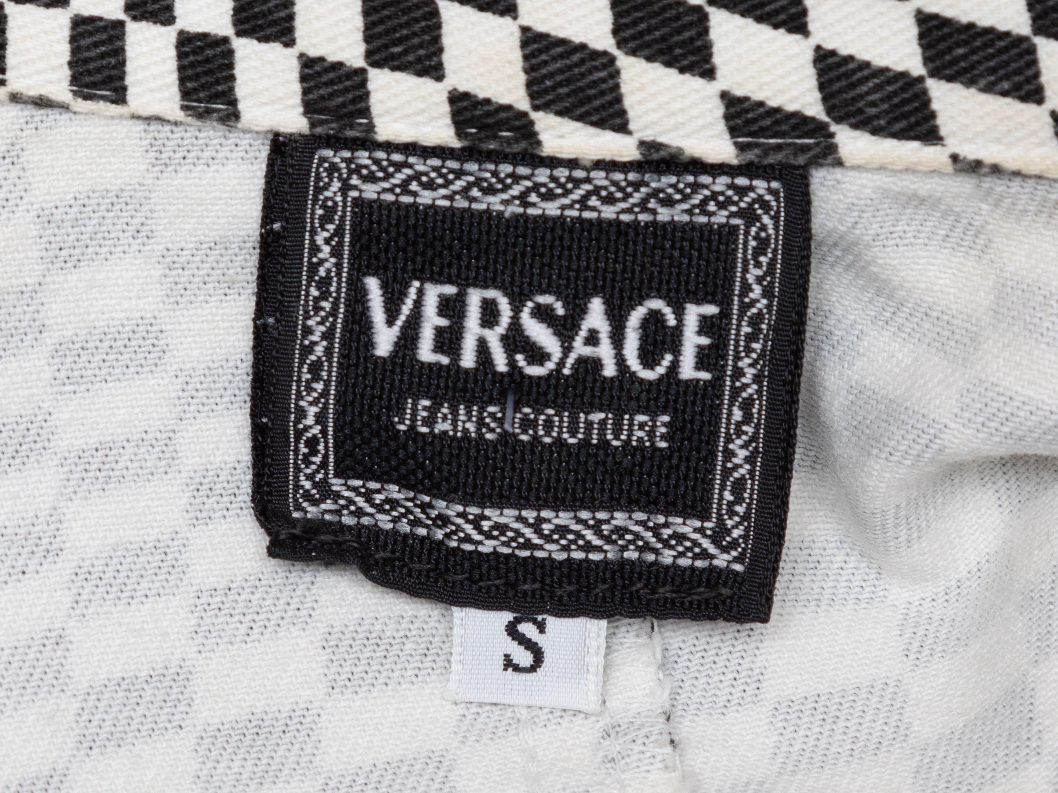Vintage Black & White Versace Jeans Couture 1990s Op Art Jacket 1