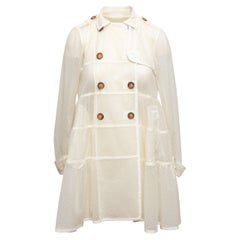 White Red Valentino Lace Double-Breasted Trench Coat