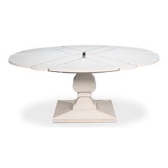 White Reeded Expanding Jupe Dining Table - 70"