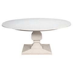 White Reeded Expanding Jupe Dining Table - 70"