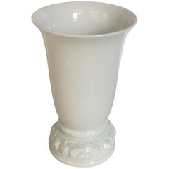 White Relief Op Art Porcelain Vase signed Rosenthal Germany