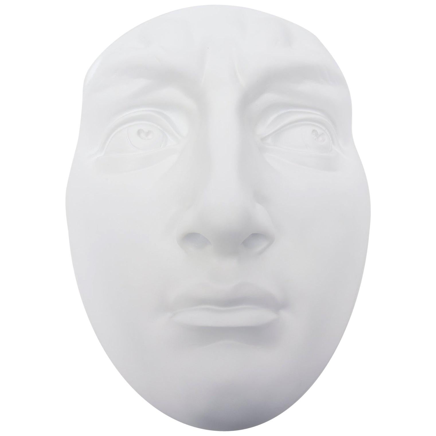 White Resin and Plaster Face Wall Sculpture, 60's