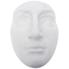 White Resin and Plaster Face Wall Sculpture, 60's
