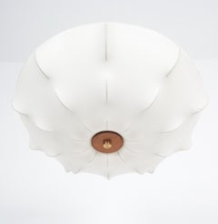 White Resin Cocoon Flush Mount