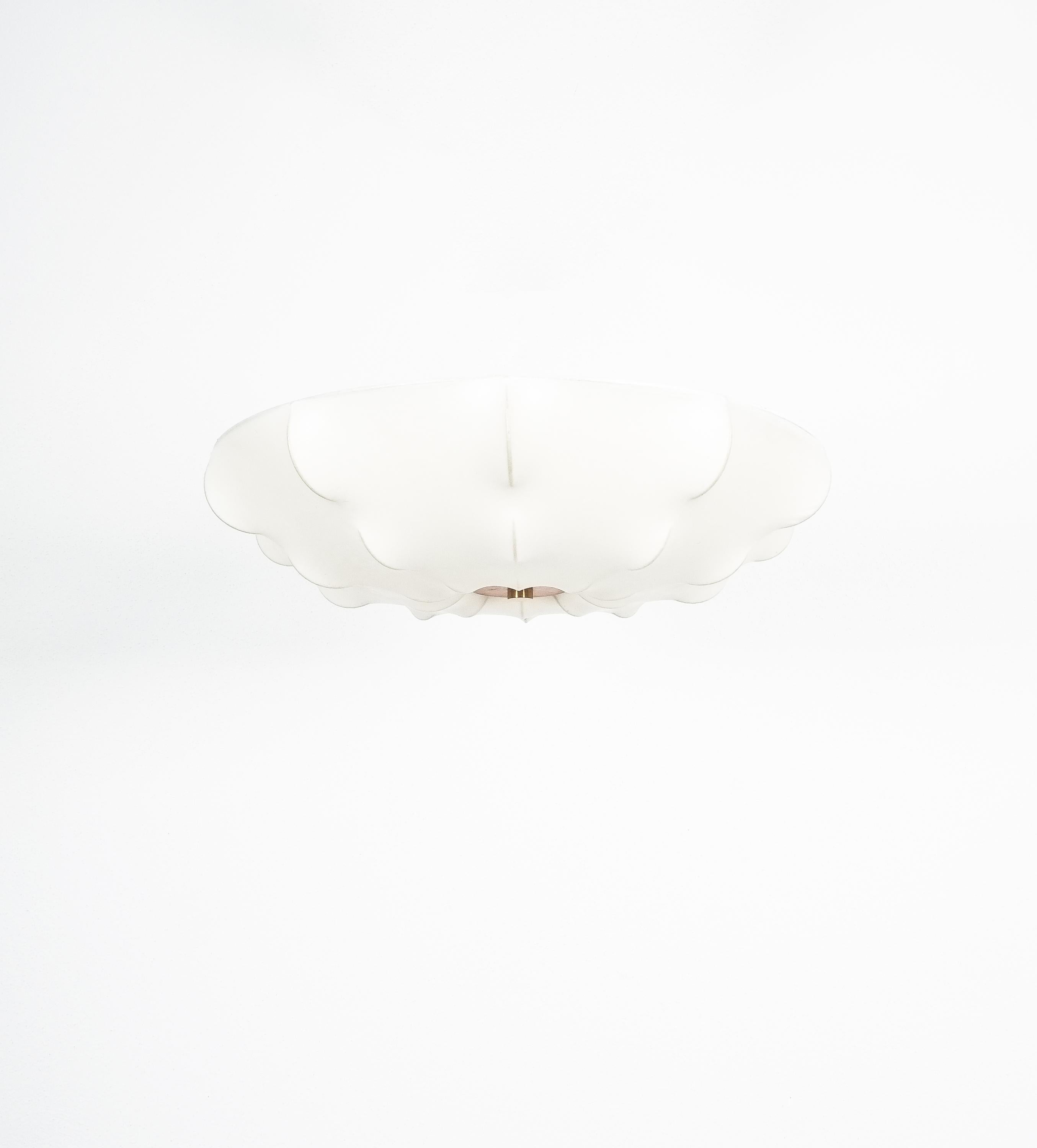Late 20th Century White Resin Cocoon Flush Mount