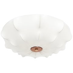 White Resin Cocoon Flush Mount