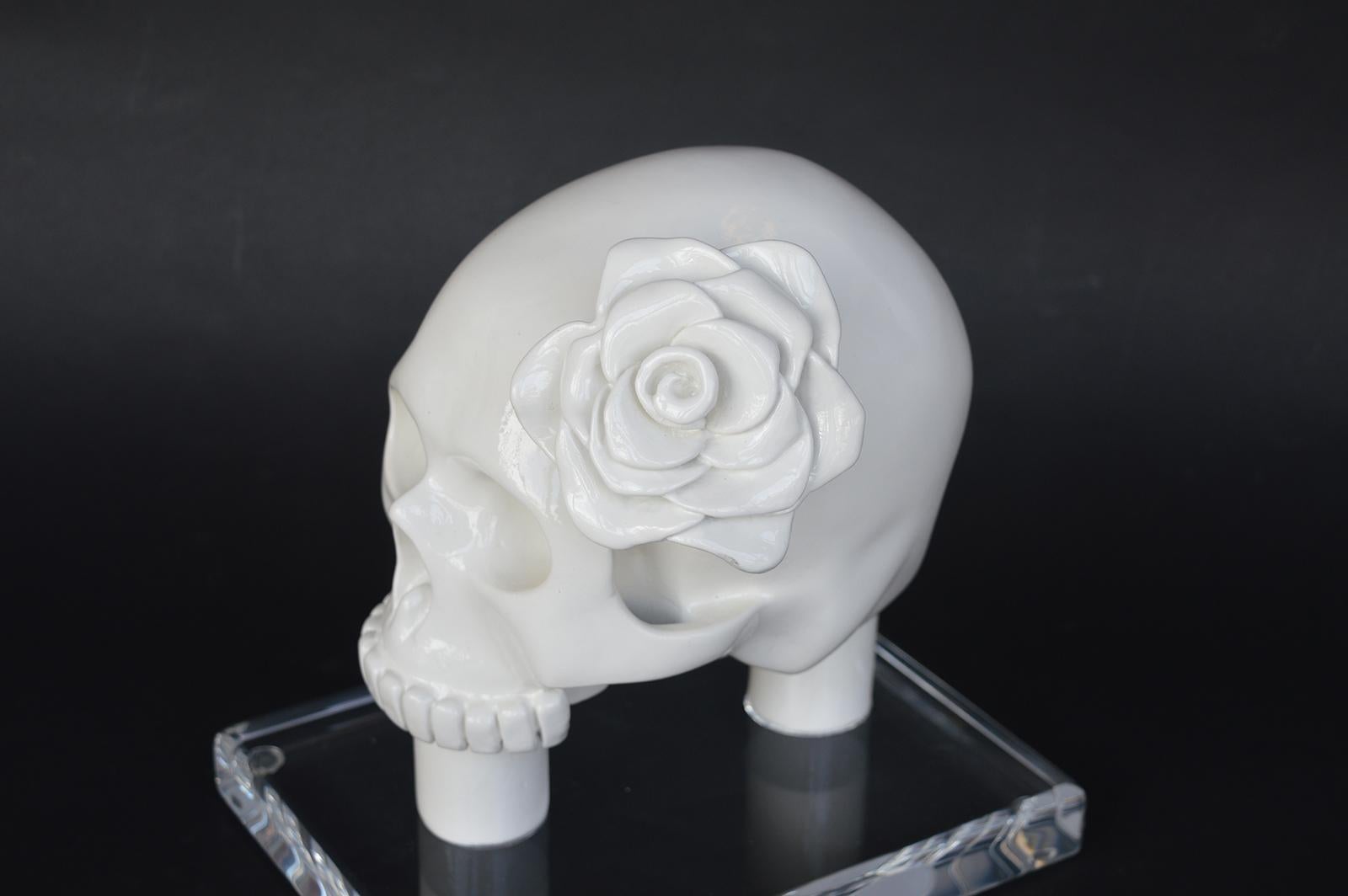 Mexican White Resin Skull For Sale