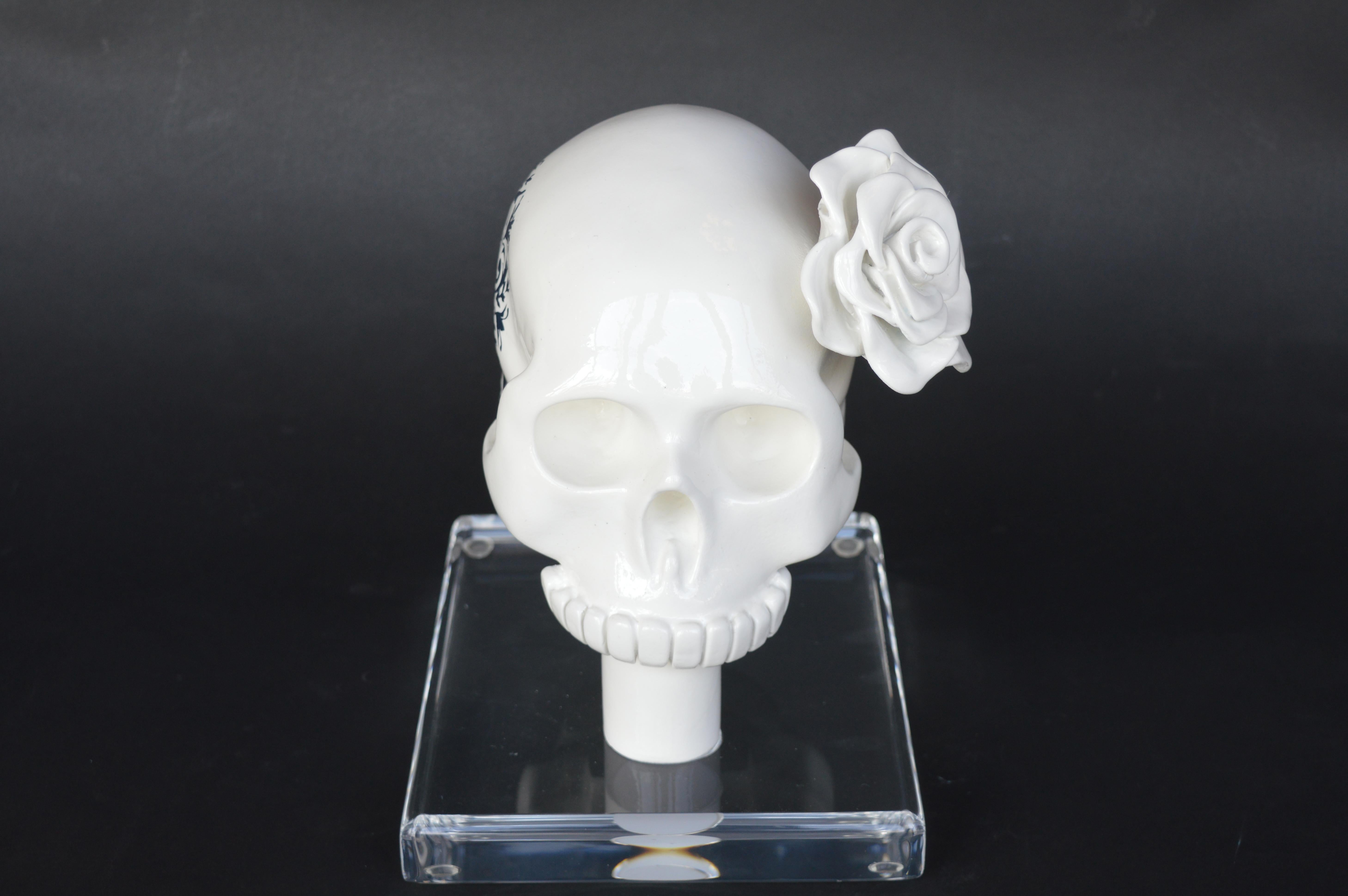 Contemporary White Resin Skull For Sale
