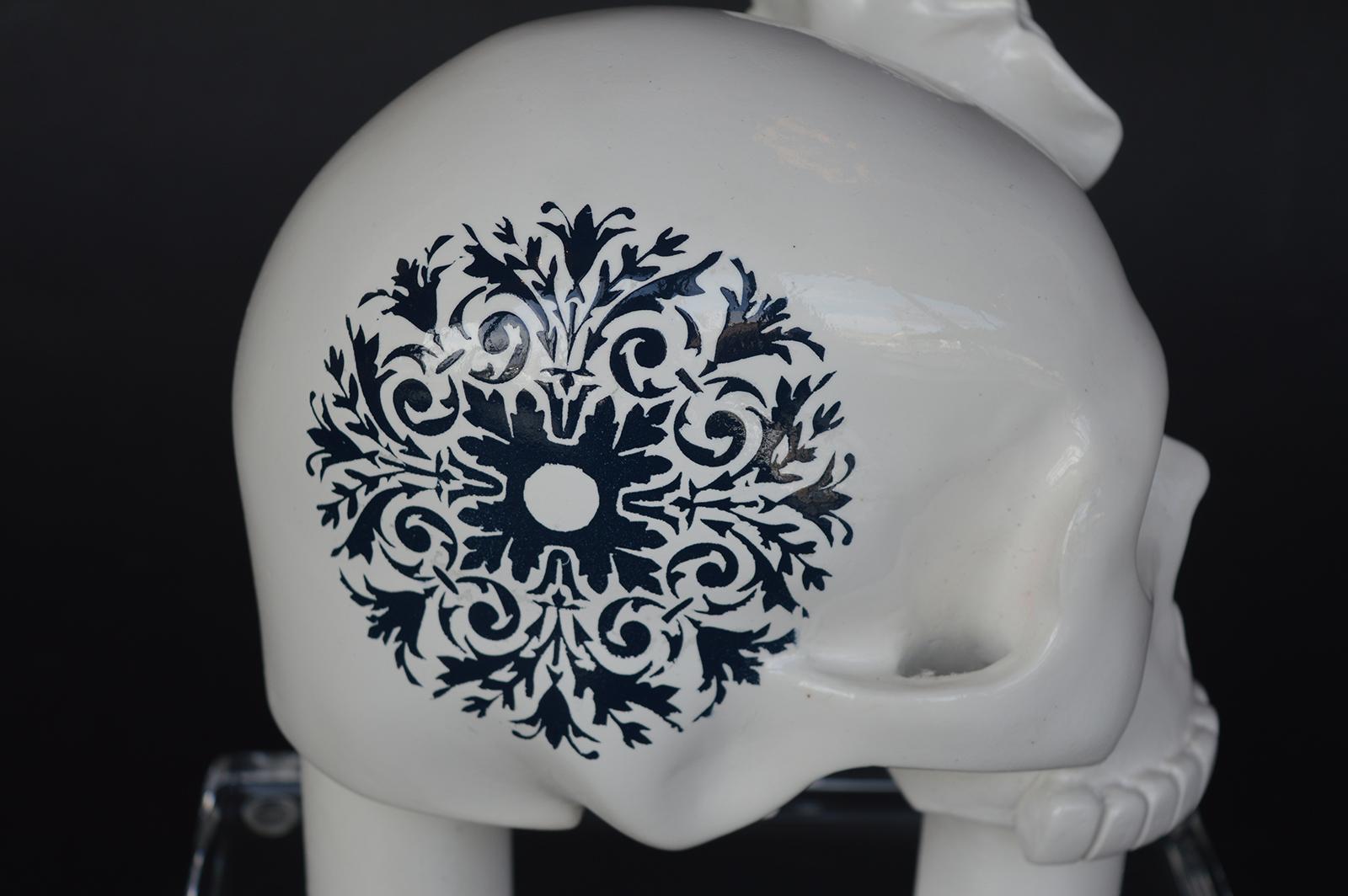 Plastic White Resin Skull For Sale