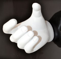 White Resin Wall Mounted Figurative Hand Sculpture Mid-Century Modern Key Holder