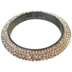 White Rhinestone Crystal Bangle Bracelet