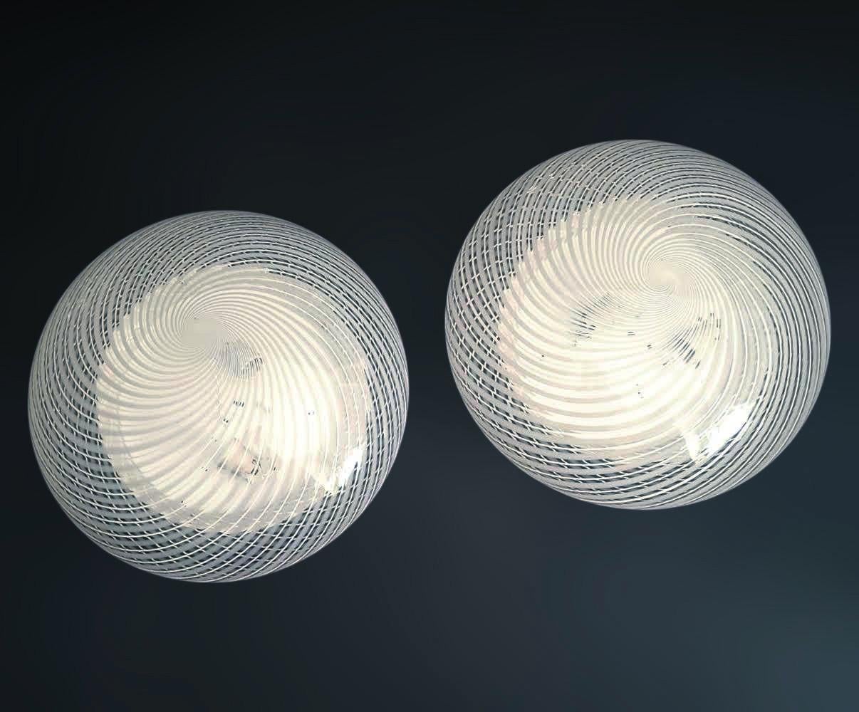 Ribbed Flush Mount by Venini, 2 Available For Sale 2