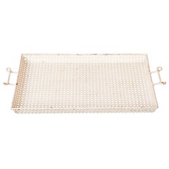 White "Rigitulle" Serving Tray by Mathieu Matégot - France 1960's