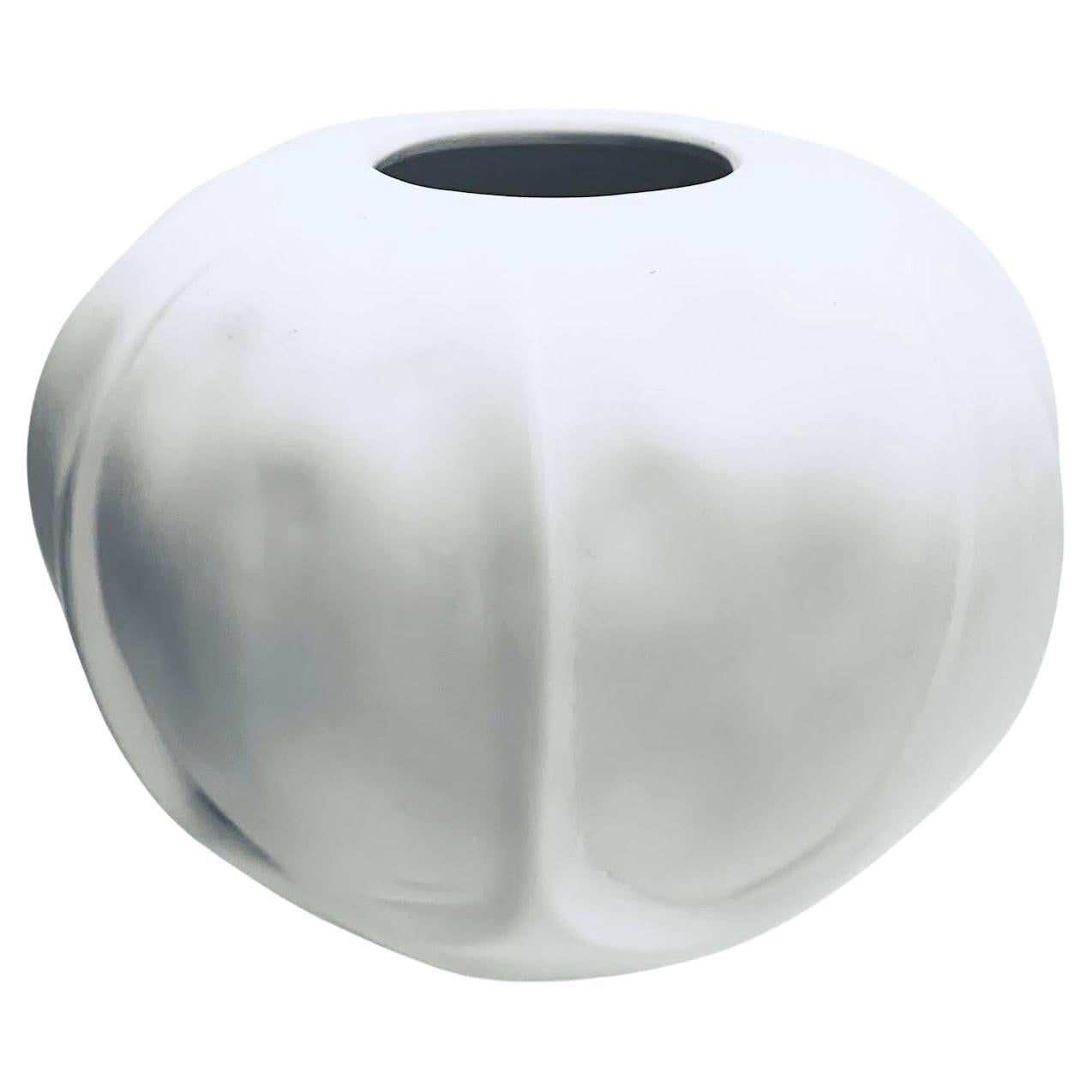 White Ripple Effect Danish Design Vase, China, Contemporary For Sale