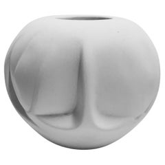 White Ripple Effect Small Danish Design Vase, China, Contemporary