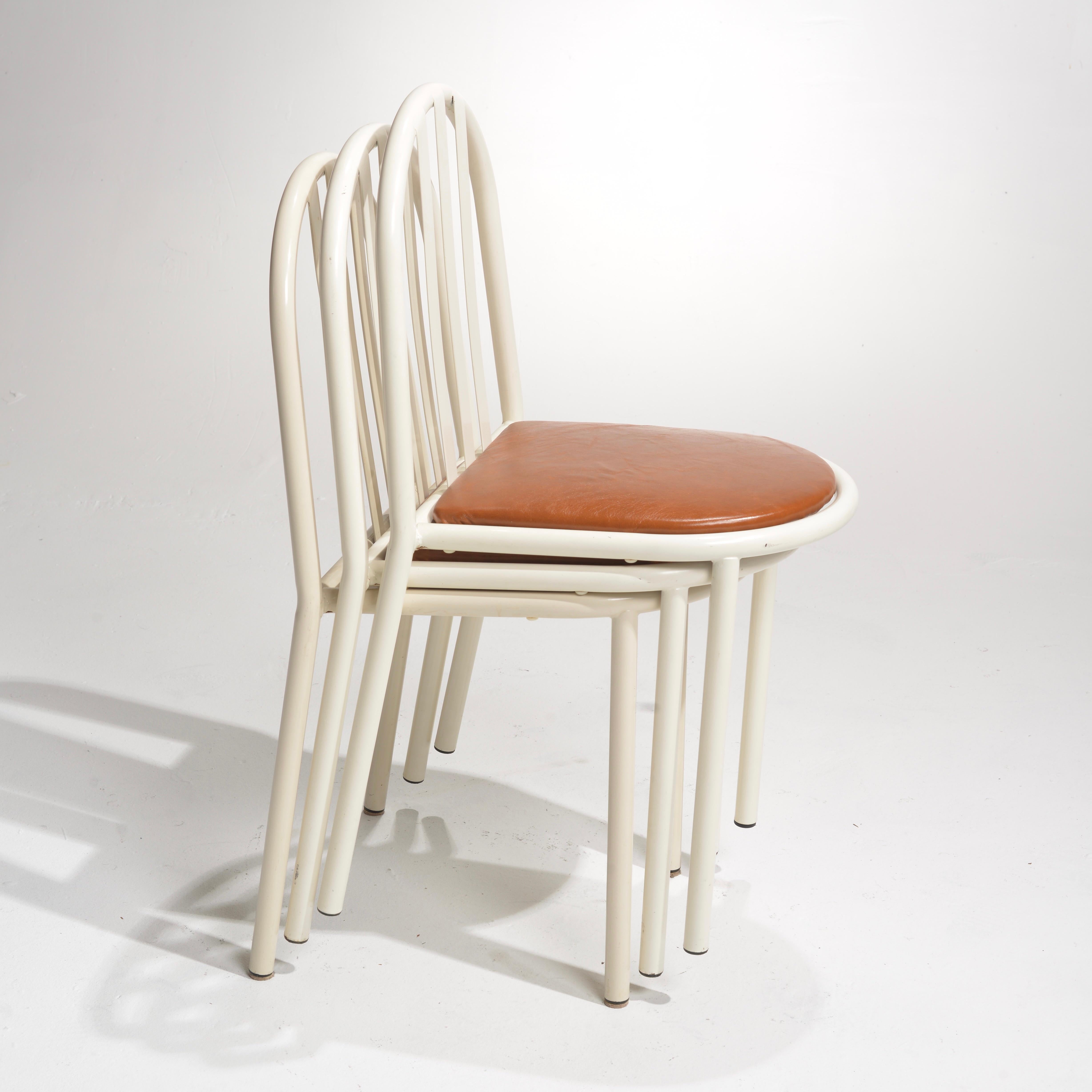 White Robert Mallet-Stevens Model No.222 Chair Bauhaus French Stacking For Sale 6