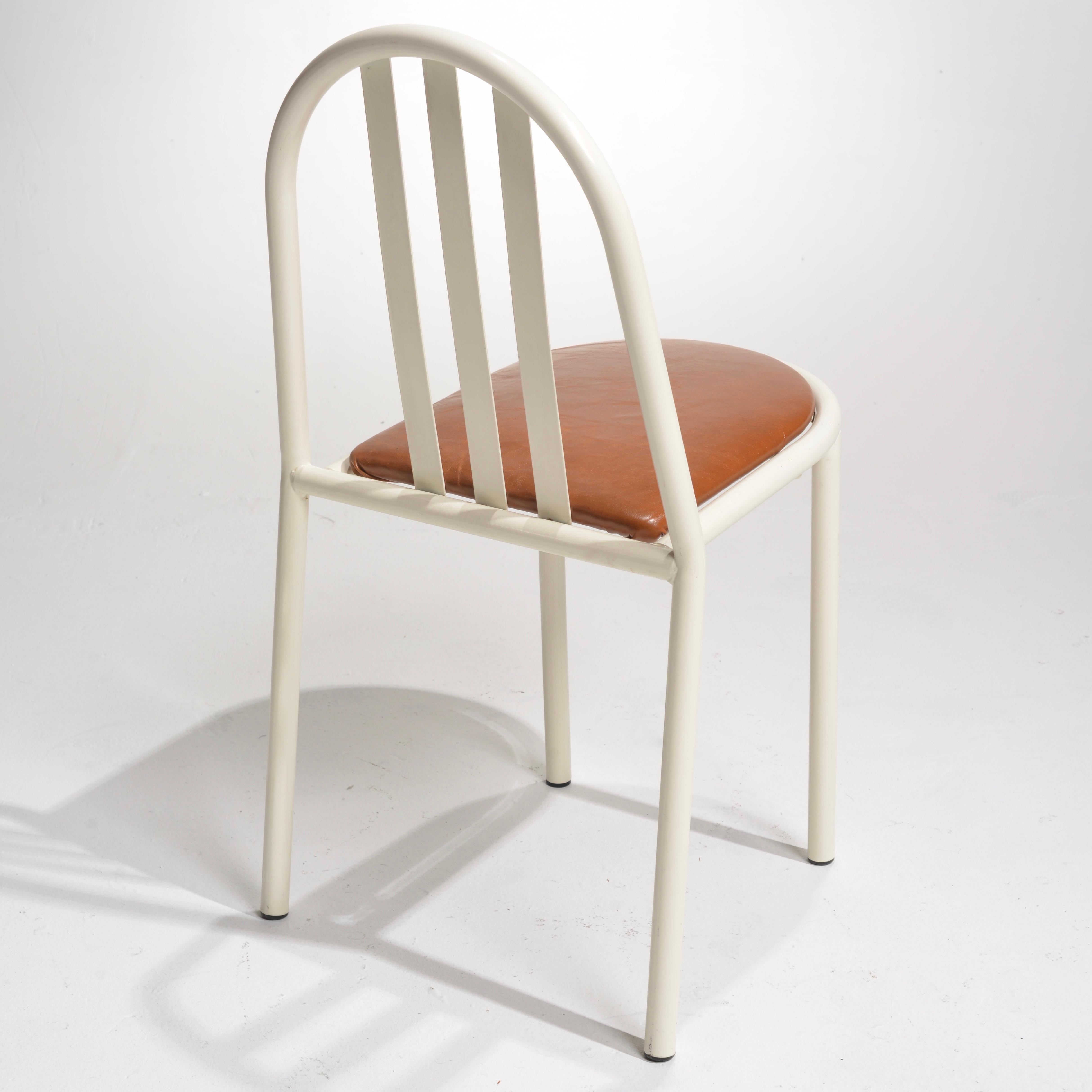 Acier Robert Mallet-Stevens chaise blanche empilable modèle n°222 Bauhaus French en vente