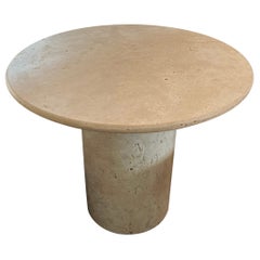 White Roman Travertine Bistro Table by Le Lampade