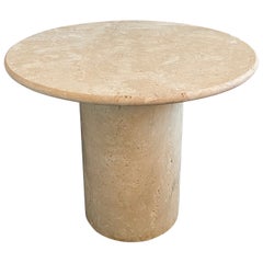 White Roman Travertine Bistro Table by Le Lampade