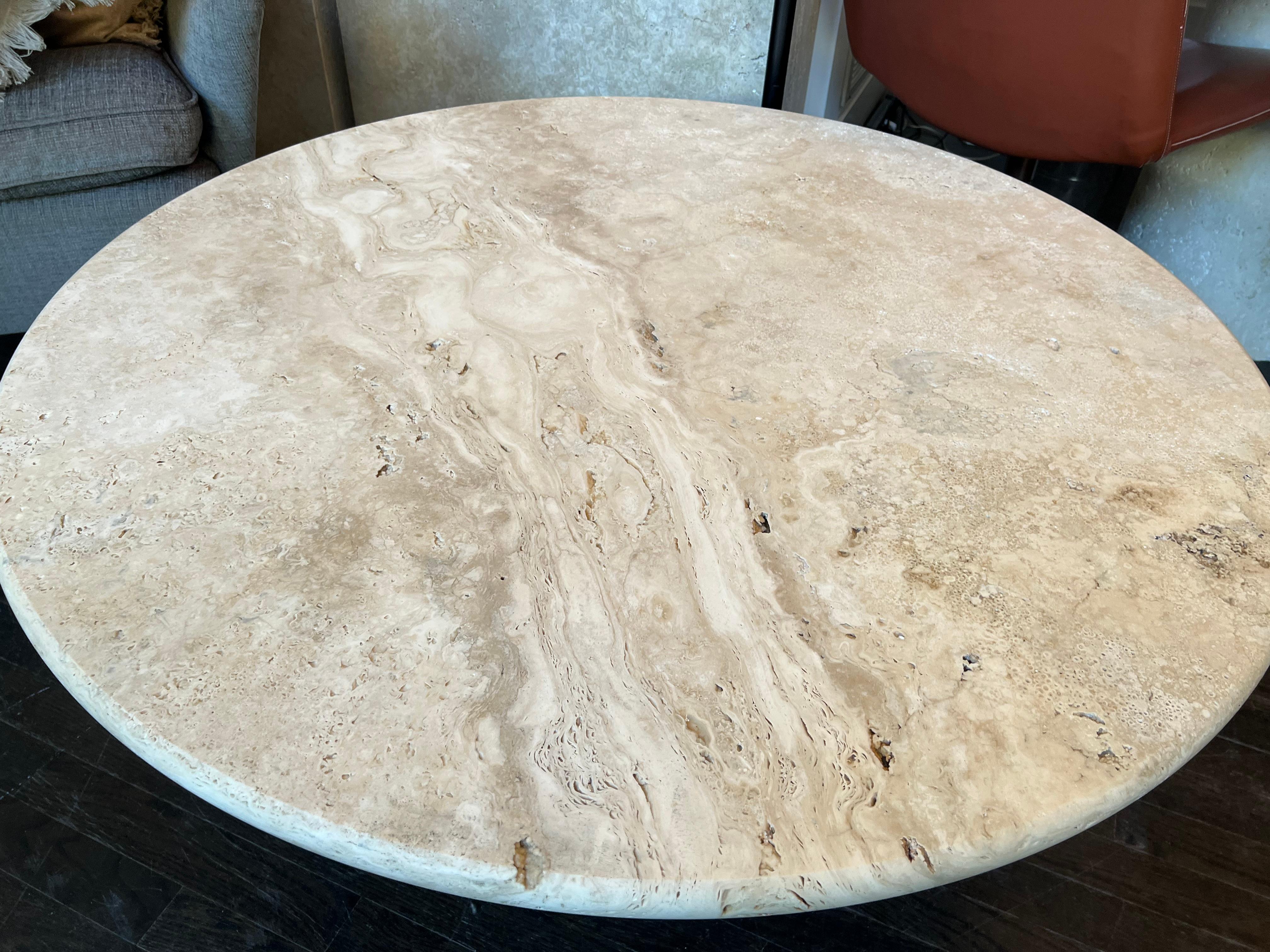 white travertine coffee table