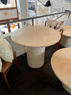 White Roman Travertine Dining Table by Le Lampade