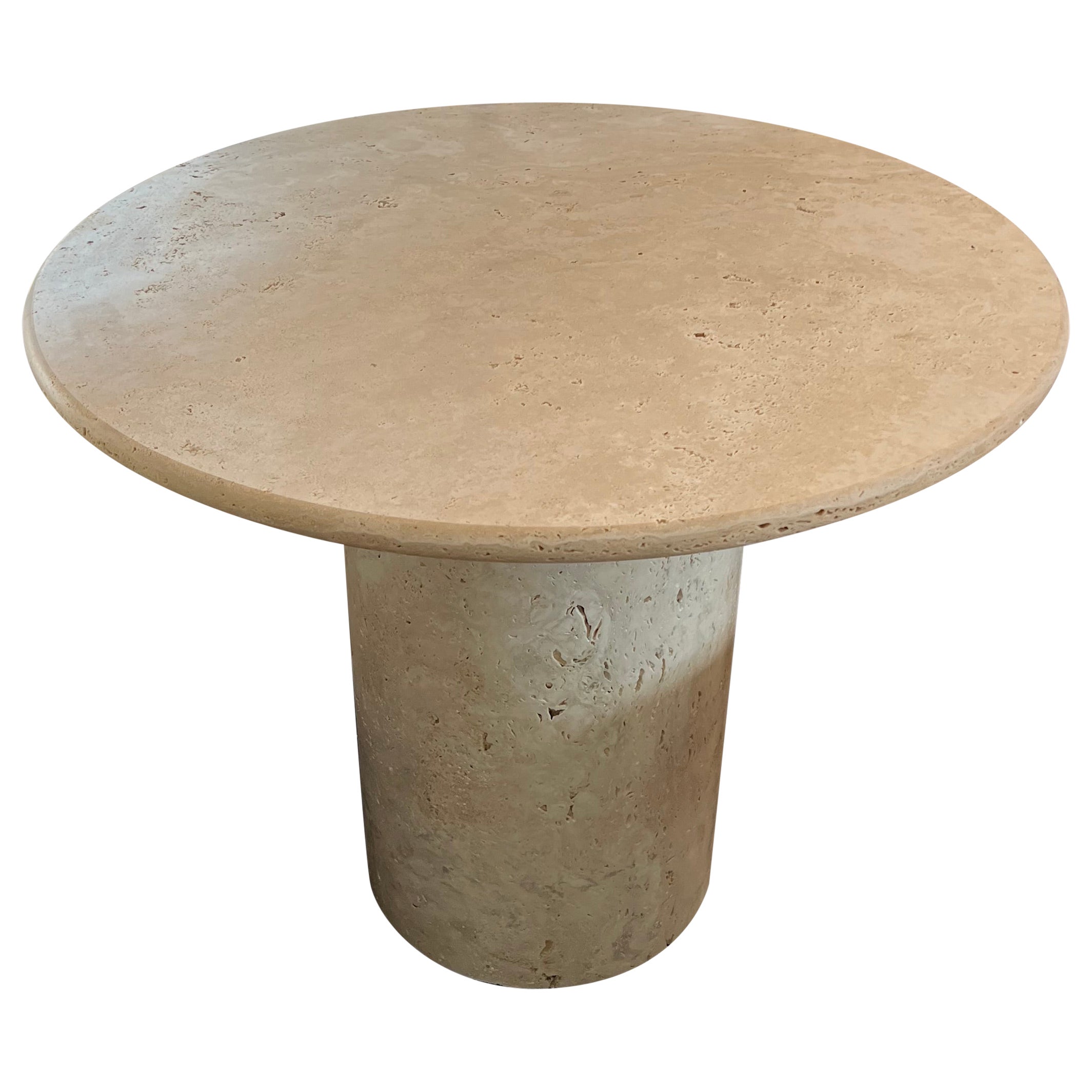 White Roman Travertine Dining Table by Le Lampade For Sale