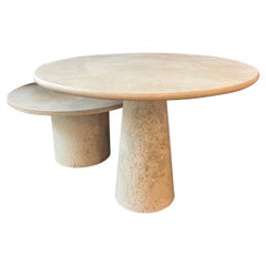 travertine marble table top White Roman Travertine Dining Table by Le Lampade