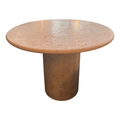 White Roman Travertine Dining Table by Le Lampade