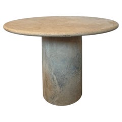 White Roman Travertine Dining Table by Le Lampade