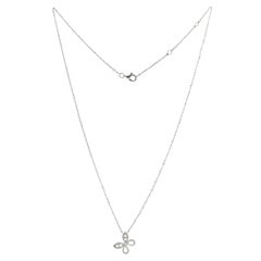 White Rose Cut Diamond Butterfly Necklace 18 Karat White Gold