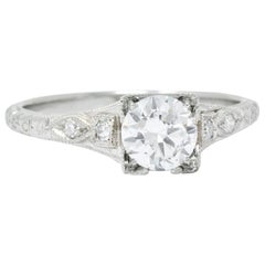 White Rose Mfg. Co. Art Deco Diamond 18 Karat White Gold Engagement Ring